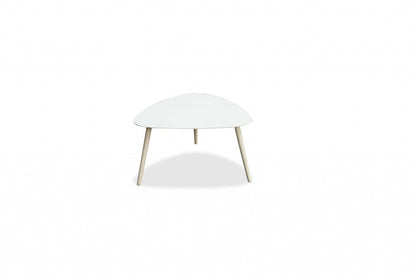 27" White Aluminum Specialty Outdoor Side Table
