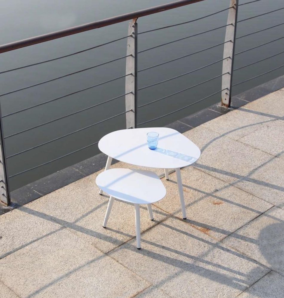 27" White Aluminum Specialty Outdoor Side Table