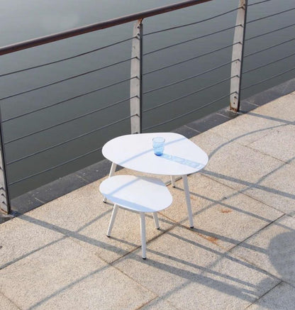 27" White Aluminum Specialty Outdoor Side Table