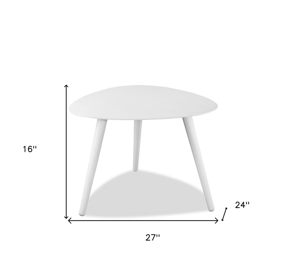 27" White Aluminum Specialty Outdoor Side Table