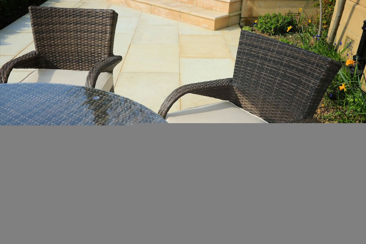 Seven Piece Clear and Gray Round Glass Dining Set