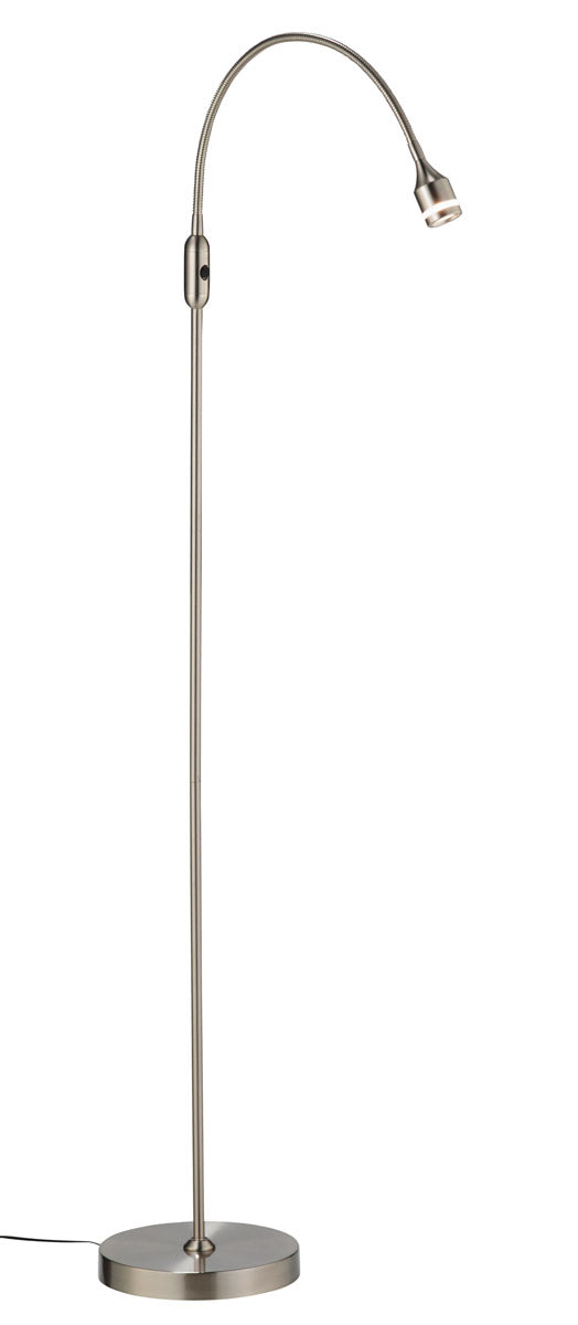 56" Silver LED Arched Floor Lamp With Silver