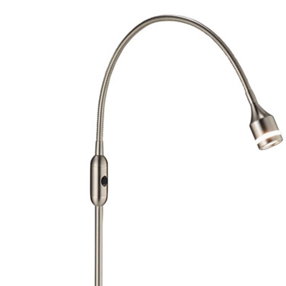 56" Silver LED Arched Floor Lamp With Silver