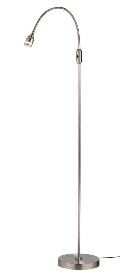 56" Silver LED Arched Floor Lamp With Silver