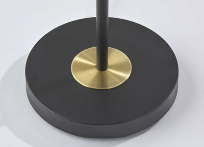 68" Black Metal LED Floor Lamp With Black Metal Cylinder Shade