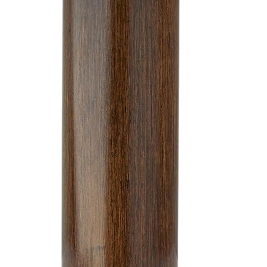 26" Natural Solid Wood Cylinder Table Lamp With White Cone Shade