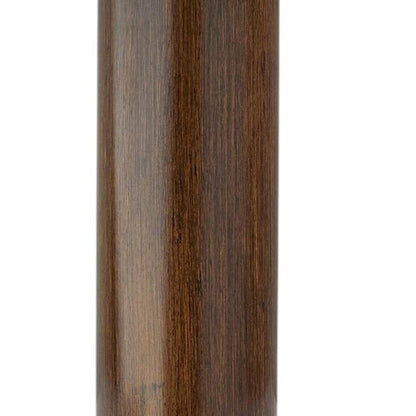 26" Natural Solid Wood Cylinder Table Lamp With White Cone Shade