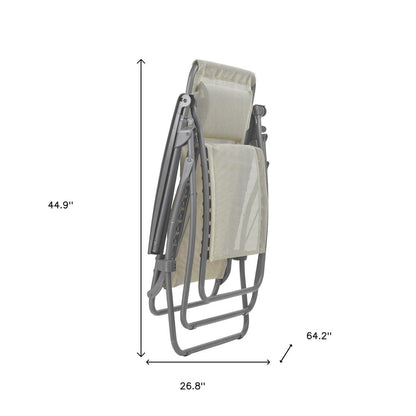 27" Blue Metal Outdoor Zero Gravity Chair with Blue Cushion