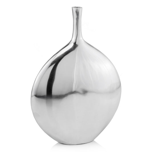 16" Silver Tulip Aluminum Table Vase