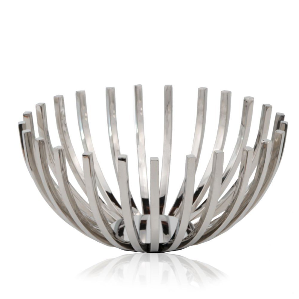 14" Silver Stainless Steel Decorative Bowl