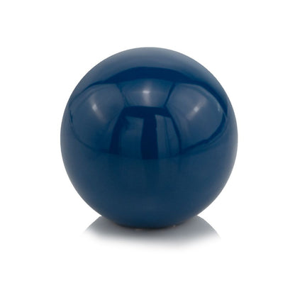 4" Blue Aluminum Decorative Orb Tabletop Sculpture