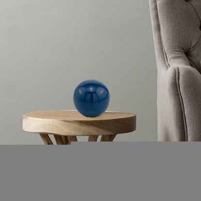 4" Blue Aluminum Decorative Orb Tabletop Sculpture