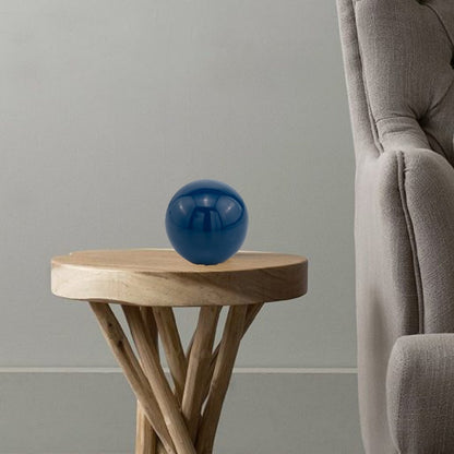 4" Blue Aluminum Decorative Orb Tabletop Sculpture