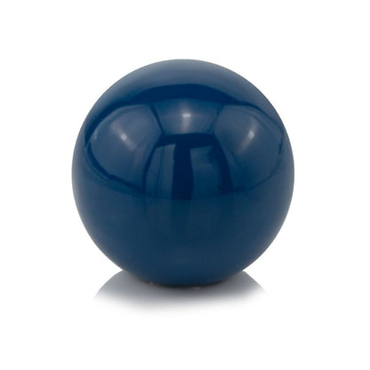 4" Blue Aluminum Decorative Orb Tabletop Sculpture