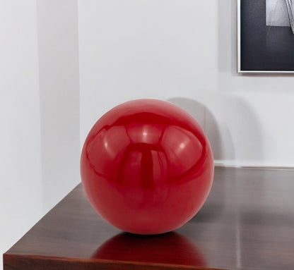 4" Red Aluminum Decorative Orb Tabletop Sculpture