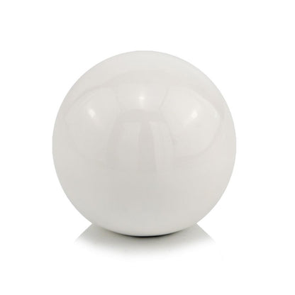 4" White Aluminum Decorative Orb Tabletop Sculpture