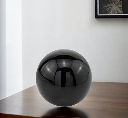 4" Black Aluminum Decorative Orb Tabletop Sculpture