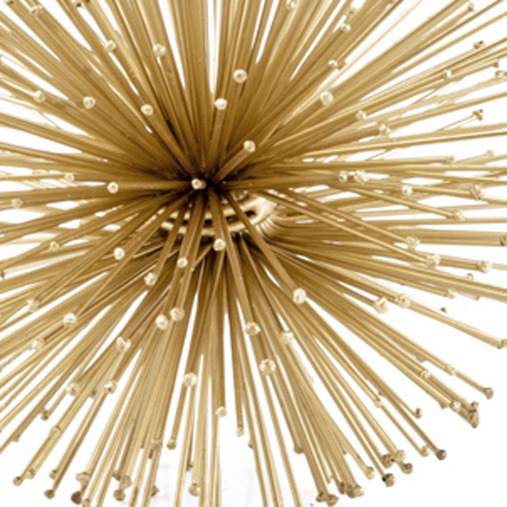 6" Gold Iron Urchin Decorative Orb Tabletop Sculpture