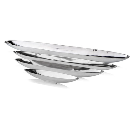 47" Contempo Shiny Silver Extra Large Long Boat Tray