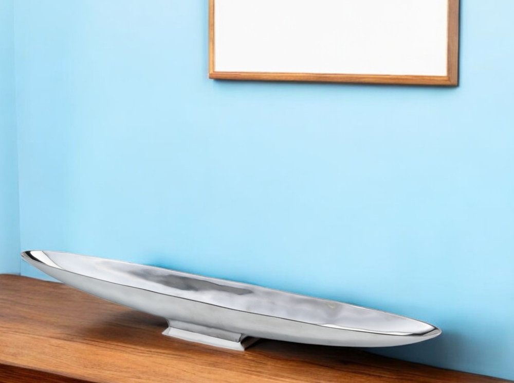 47" Contempo Shiny Silver Extra Large Long Boat Tray