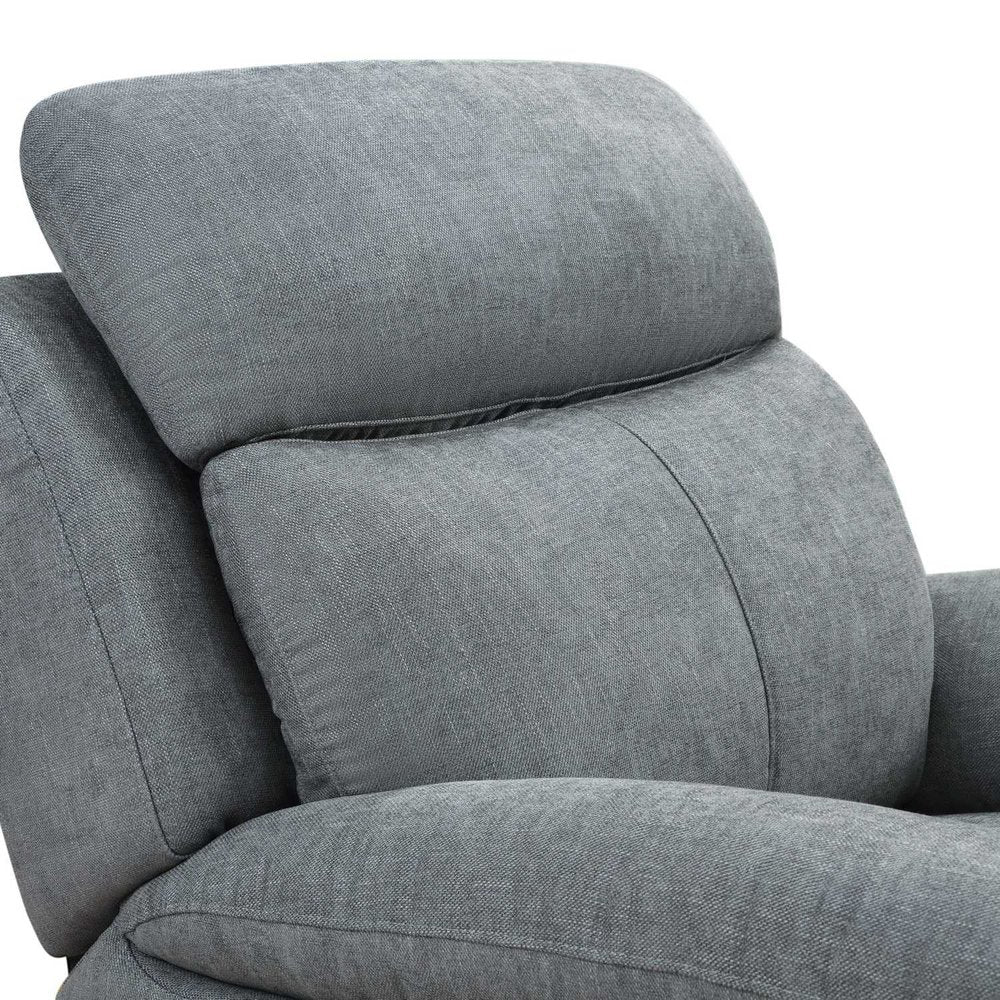 35" Gray Fabric Power Recliner with USB