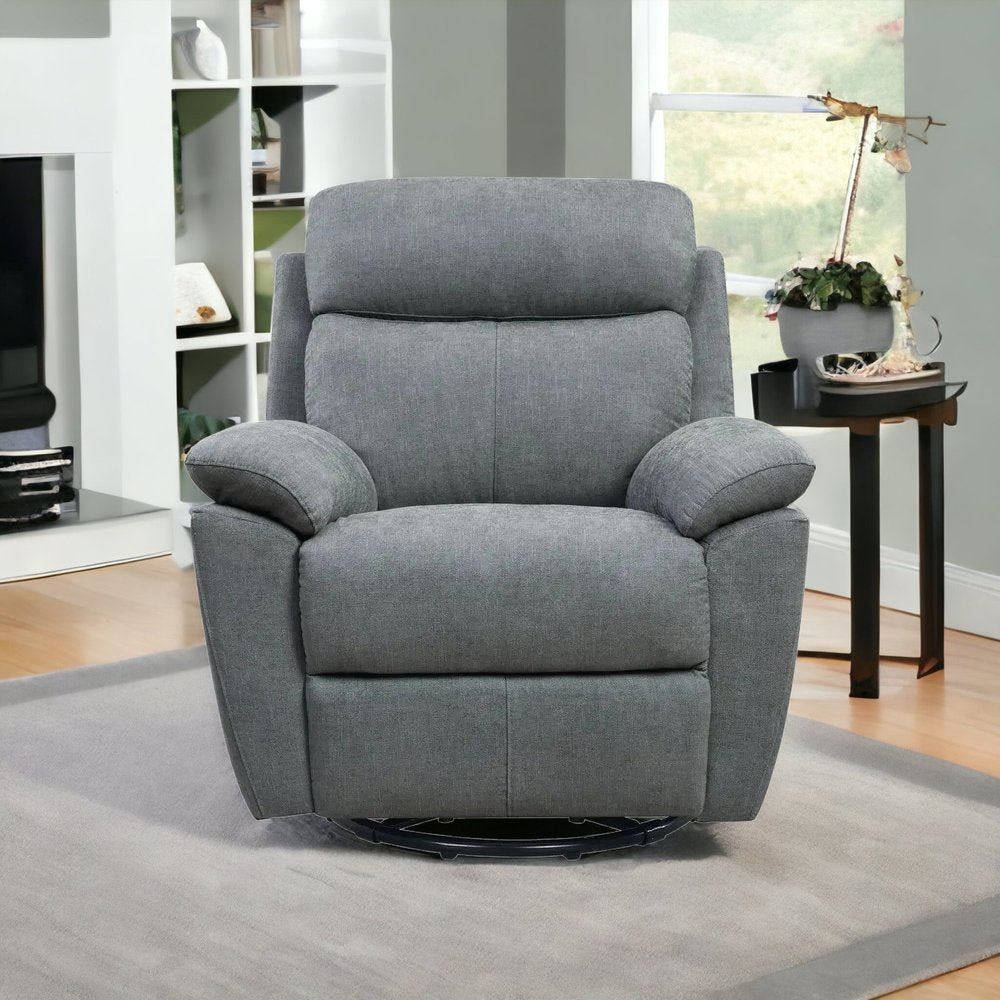 35" Gray Fabric Power Recliner with USB