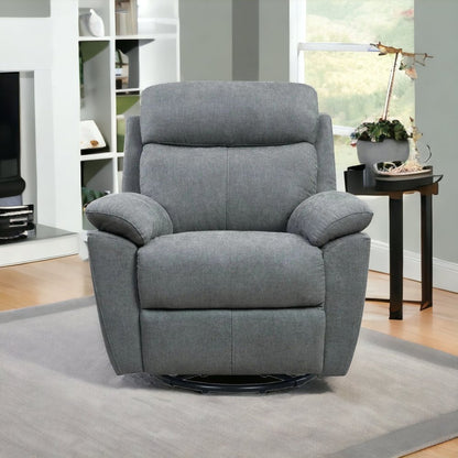 35" Gray Fabric Power Recliner with USB