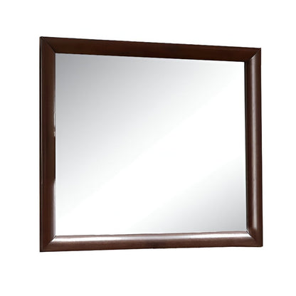 35" Espresso Wood Framed Mounted Dresser Mirror