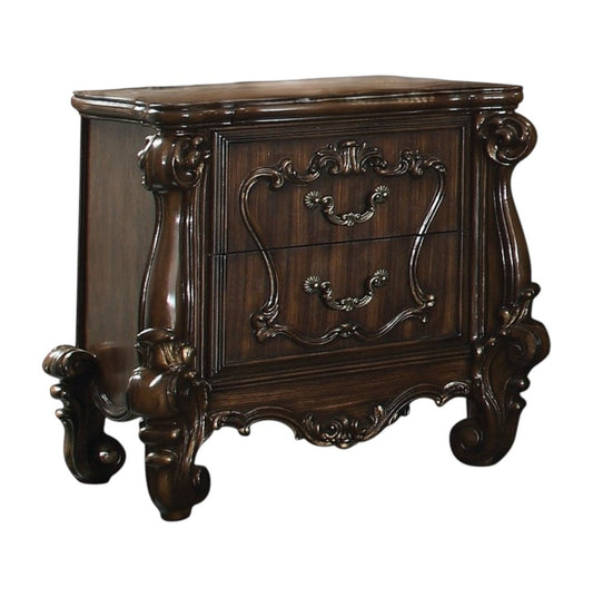 31" Brown Two Drawers Nightstand