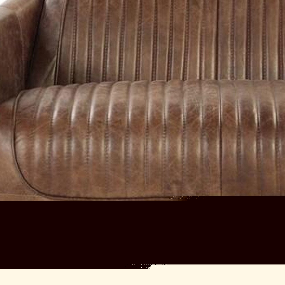 50" Brown Leather Loveseat
