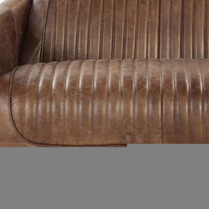 50" Brown Leather Loveseat