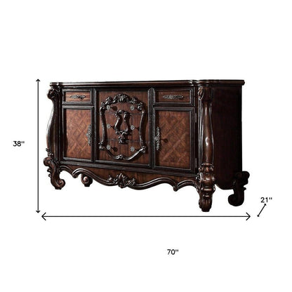 70" Bone White Solid Wood Six Drawer Combo Dresser