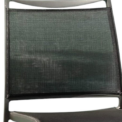 Set of Four Gray Aluminum Dining Side Chairs