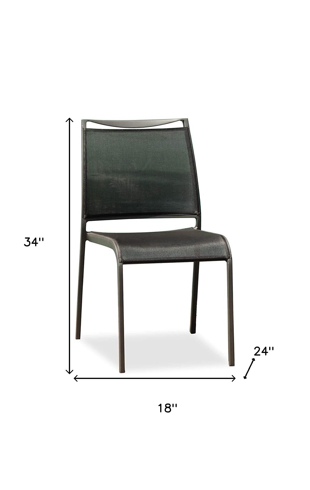 Set of Two Gray Dining Side Chairs
