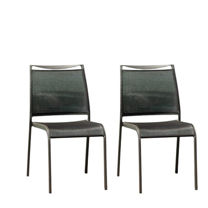 Set of Two Gray Dining Side Chairs