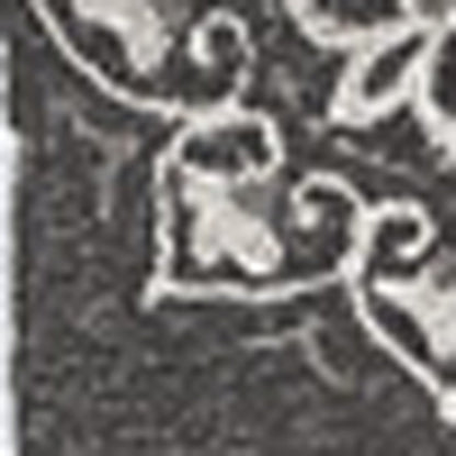 5' X 8' Charcoal Round Floral Indoor Outdoor Area Rug