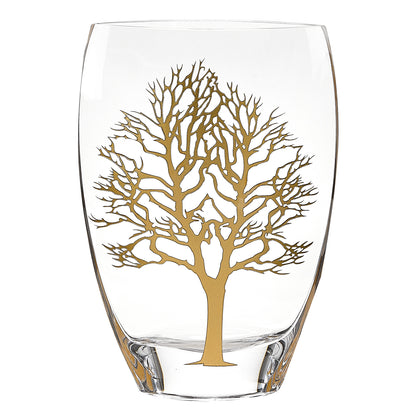 12 Mouth Blown Frosted Crystal European Made Tree Of Life Vase