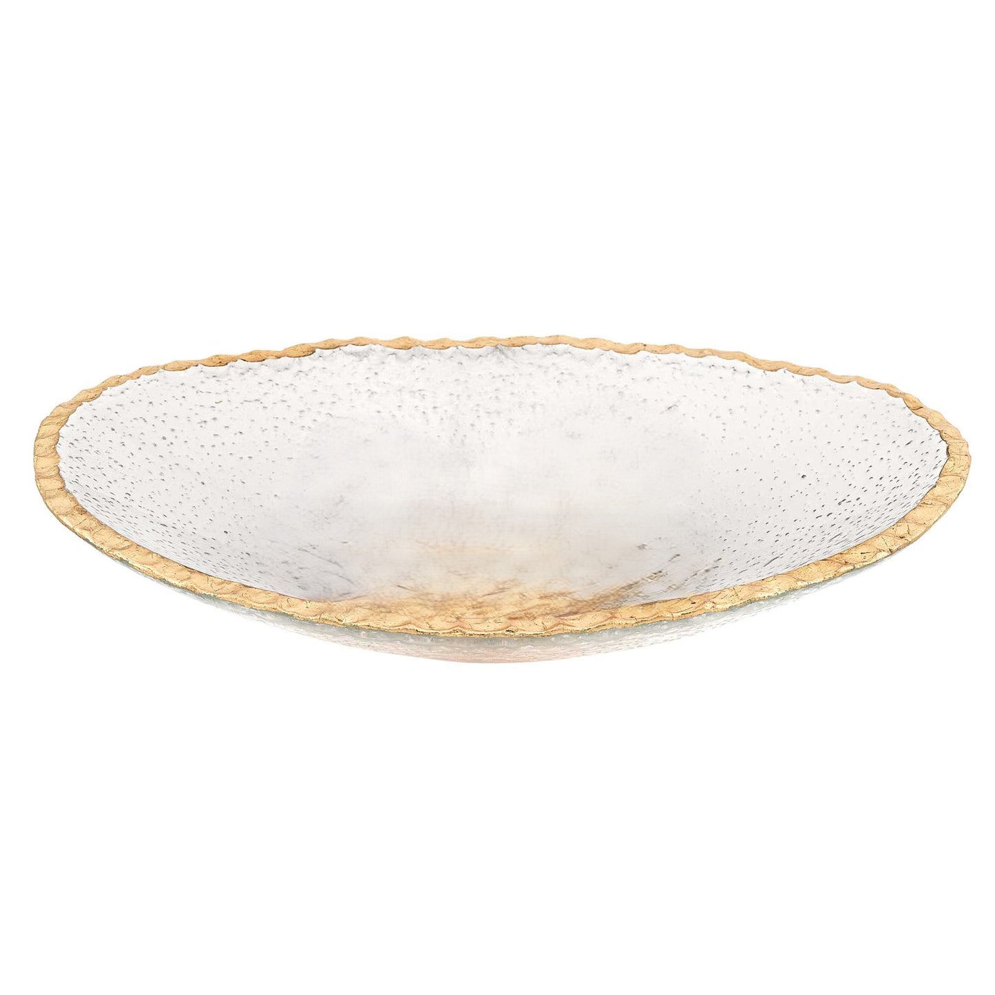 8 Hand Decorated Oval Edge Gold Leaf Serving Bowl