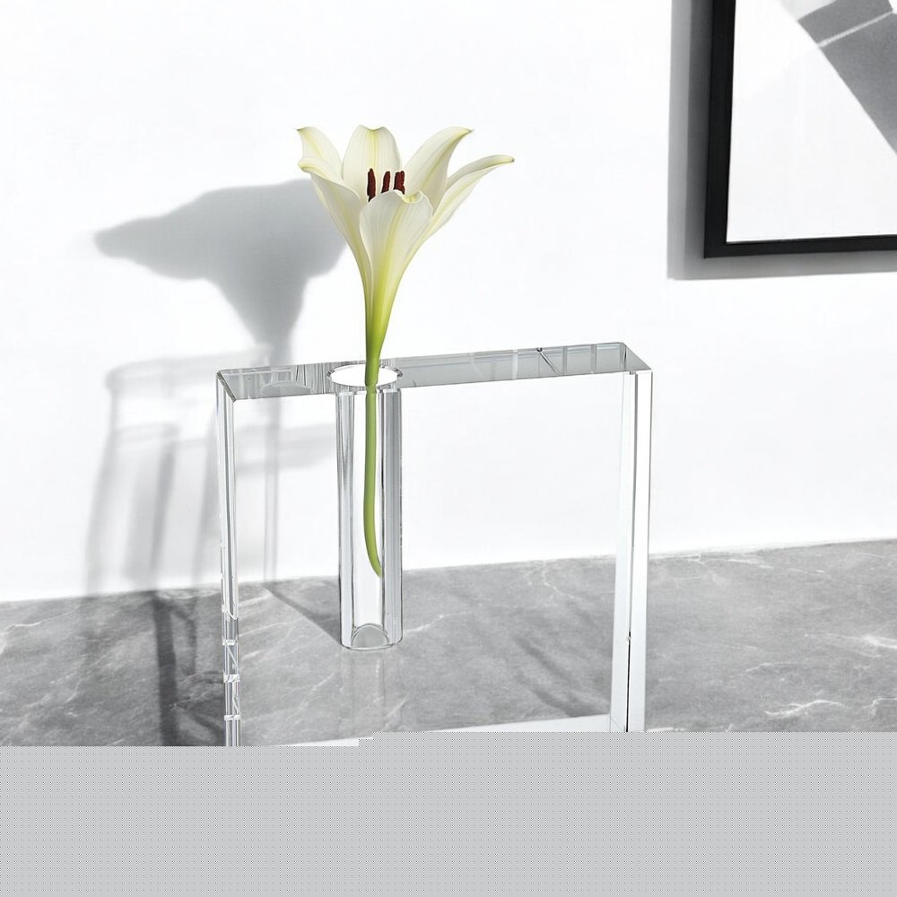 6" Clear Square Lead Free Crystal Bud Vase