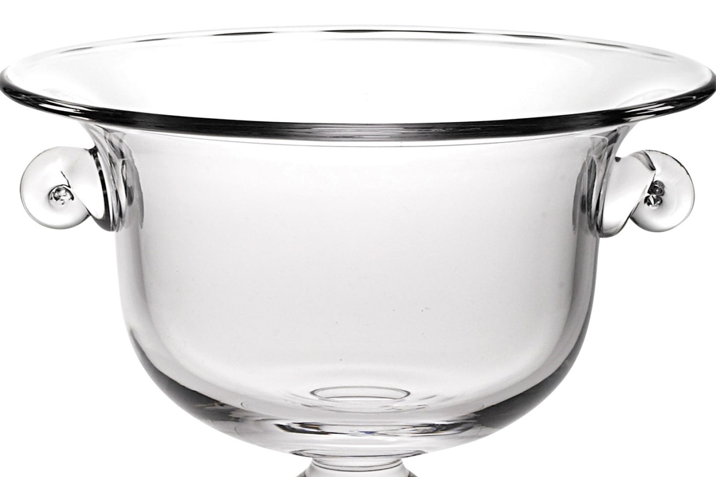 13" Clear Lead Free Crystal Round Pedestal Centerpiece Bowl With Handles
