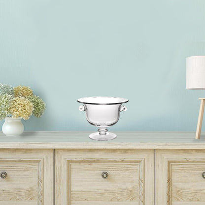 13" Clear Lead Free Crystal Round Pedestal Centerpiece Bowl With Handles