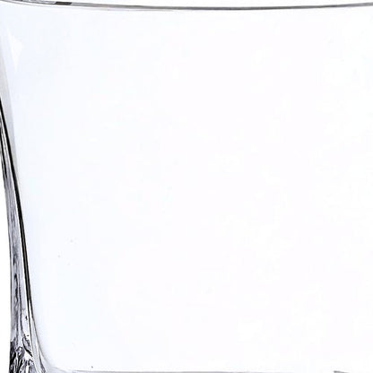 8" Clear Mouth Blown Crystal Pocket Table Vase