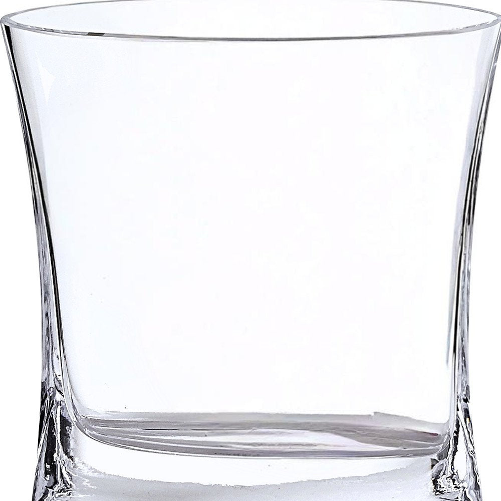 8" Clear Mouth Blown Crystal Pocket Table Vase