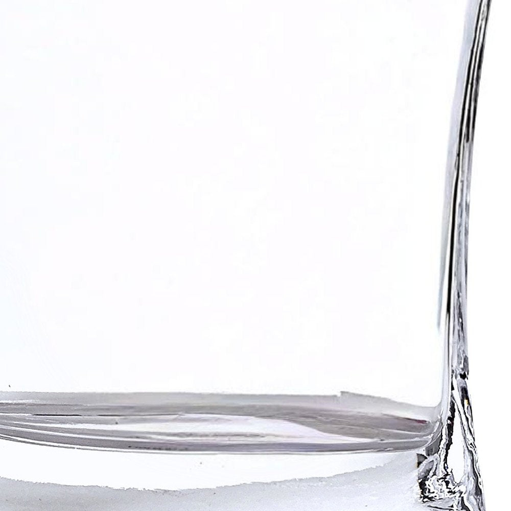 7" Clear Oval Crystal Glass Table Vase