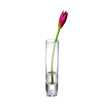 9" Clear Cylindrical Lead Free Crystal Bud Table Vase