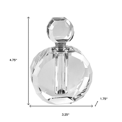 5" Clear Crystal Decorative Perfume Bottle