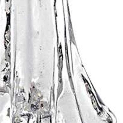 10" Mouth Blown Clear Glass Christmas Tree Sculpture