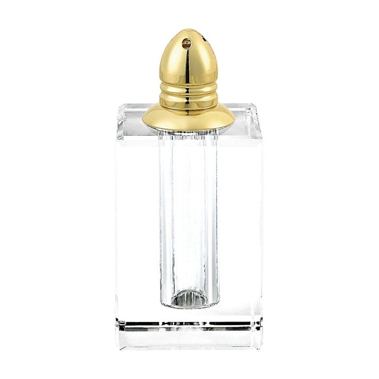 Set of Two Clear And Gold Crystal Pepper Shakers