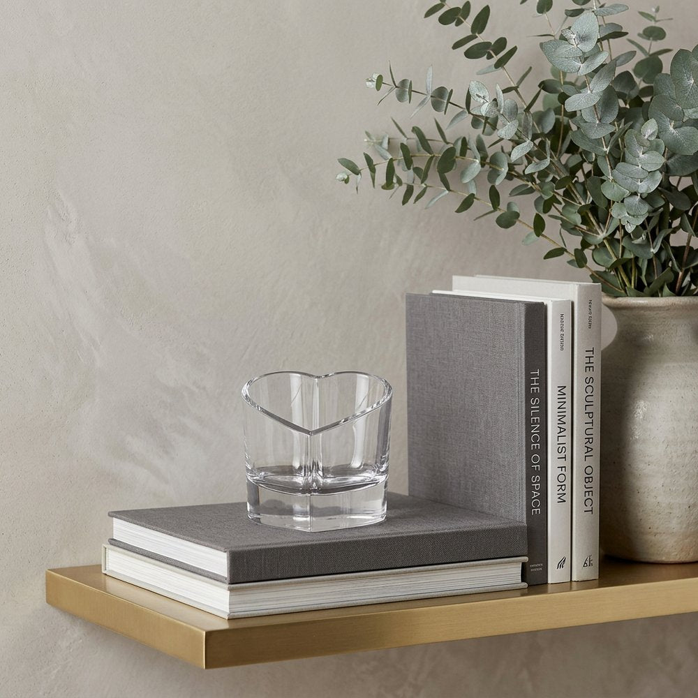 5" Clear Mouth Blown European Crystal Heart Bowl