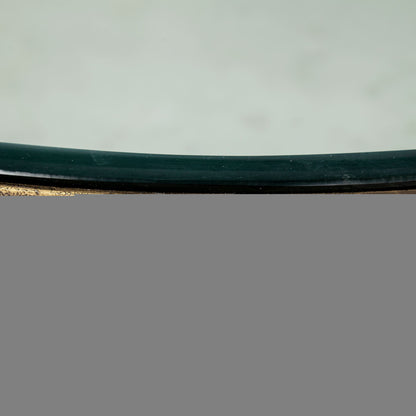 36" Brown and Gold Wood and Metal Round Coffee Table With Shelf